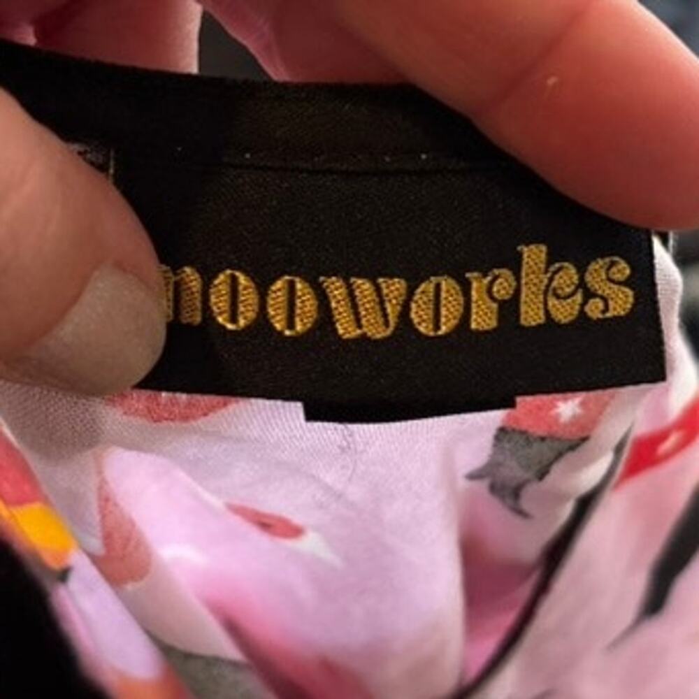 Nooworks Short Sleeve Crew Neck Mini Dress Pink Womens Size Small - Picture 4 of 5